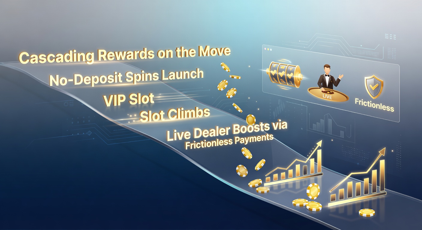 Mobiele gokkast met kaskaderende symbolen en no-deposit spins in actie, leidend tot VIP-beloningen