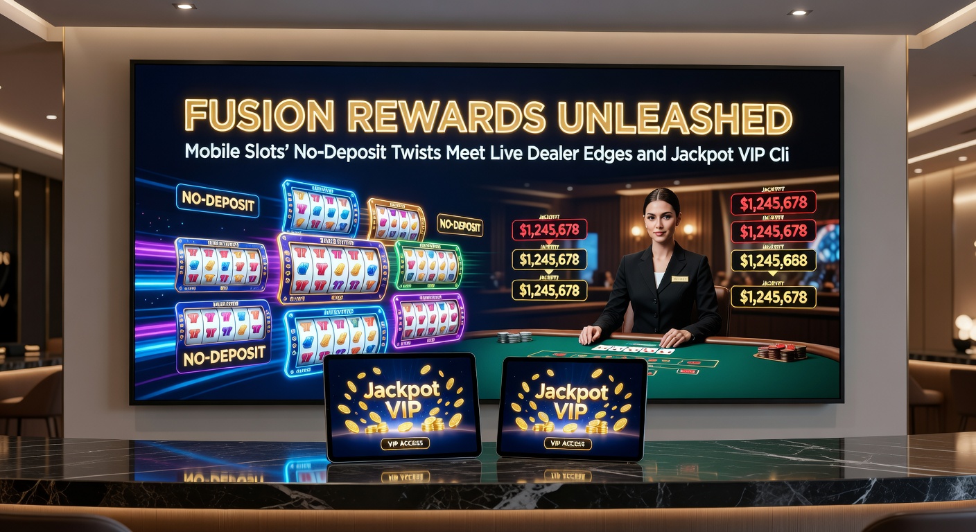 Live dealer aan een blackjacktafel met VIP jackpot ladder en instant uitbetalingsiconen op een mobiel scherm
