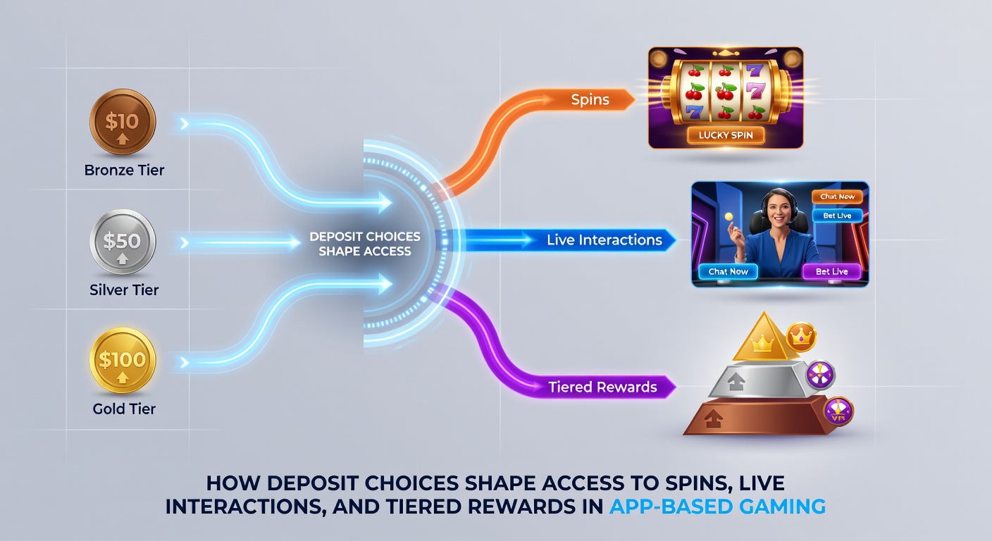 Grafiek die toont hoe verschillende deposit methoden VIP-tiers en beloningen in app gaming beïnvloeden
