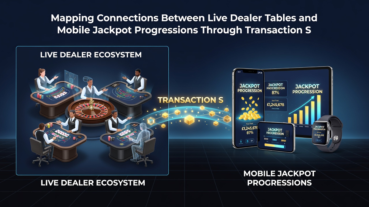 Grafiek die transactiesnelheid vergelijkt met jackpot progressie in live dealer en mobiele casino omgevingen