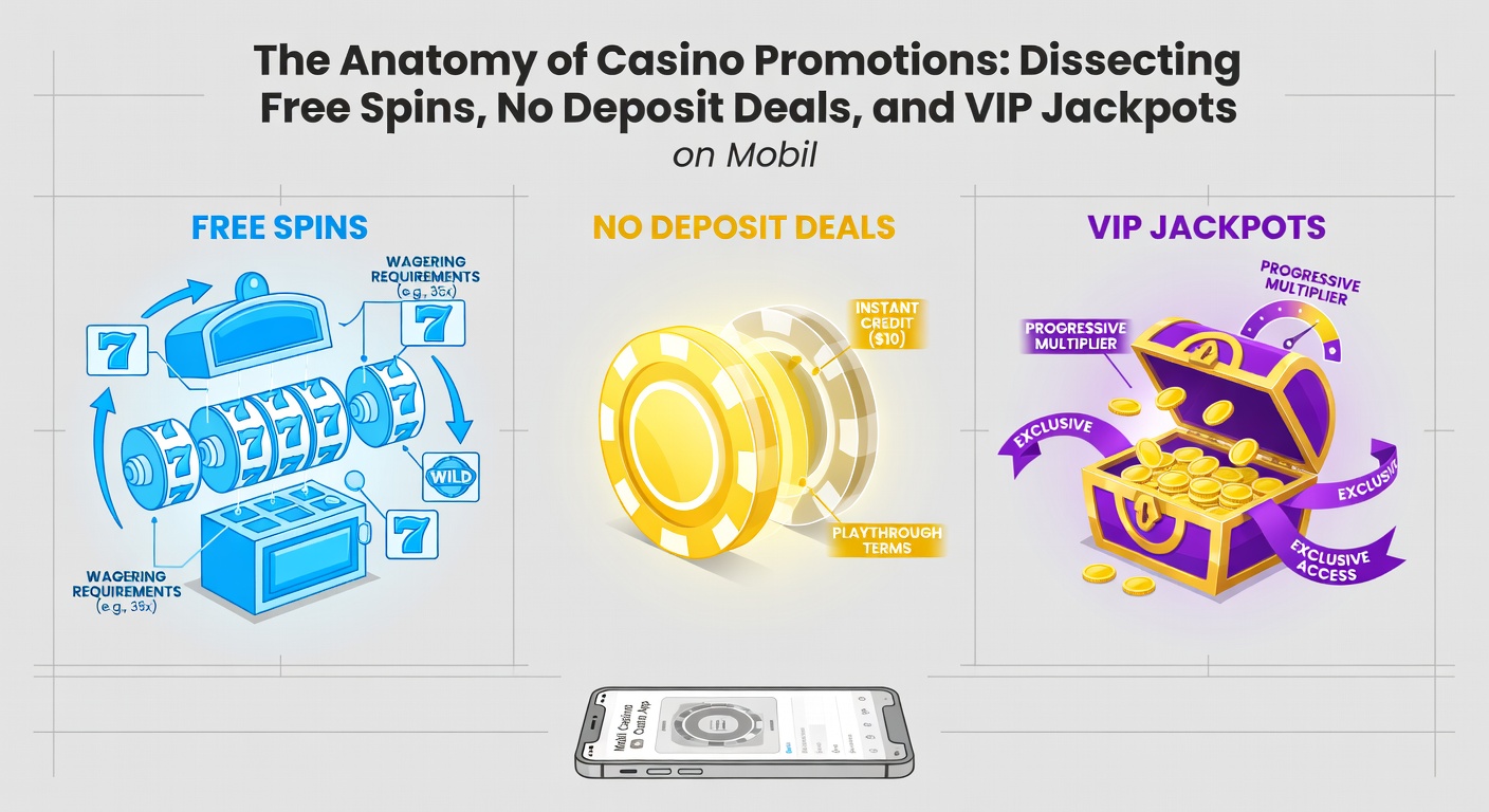 VIP-jackpot ladder op mobiel scherm met free spins overlays en no-deposit icons
